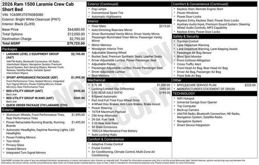 Bright White Clearcoat 2026 RAM 1500 Laramie