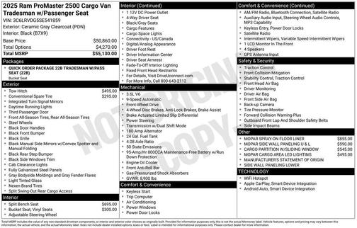 2025 RAM ProMaster 2500 High Roof
