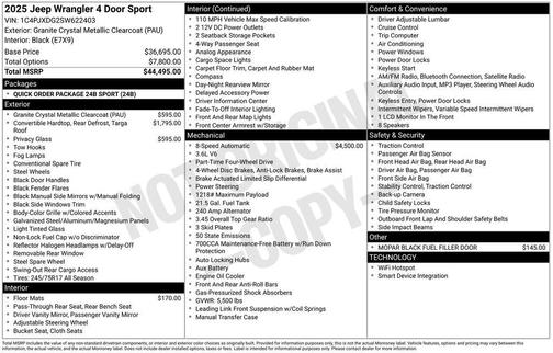 2025 Jeep Wrangler Sport
