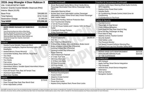 2026 Jeep Wrangler Rubicon X
