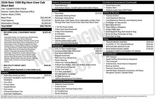 2026 RAM 1500 Big Horn/Lone Star