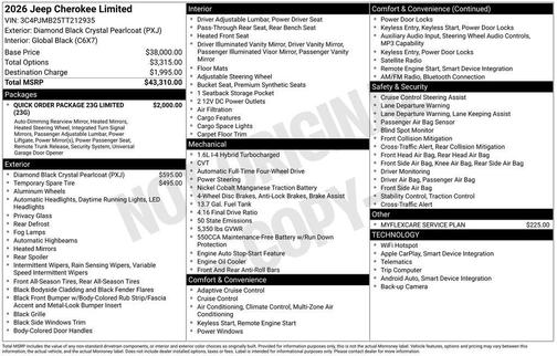 2026 Jeep Cherokee LAREDO/LIMITED