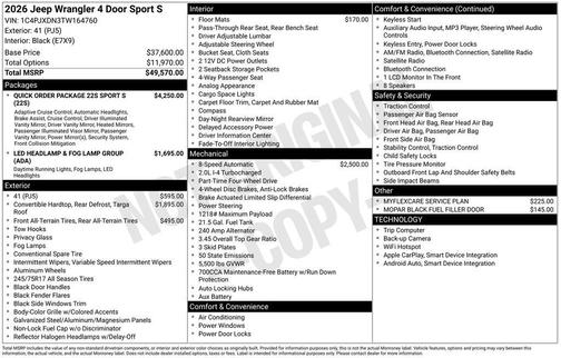 2026 Jeep Wrangler Sport