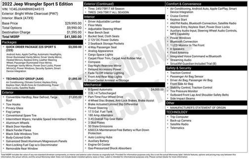 2022 Jeep Wrangler Sport