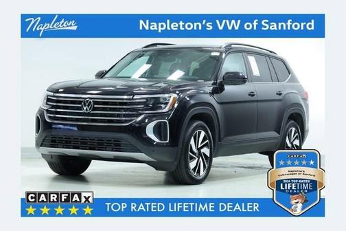 Deep Black Pearl 2025 Volkswagen Atlas 2.0T SE w/Technology