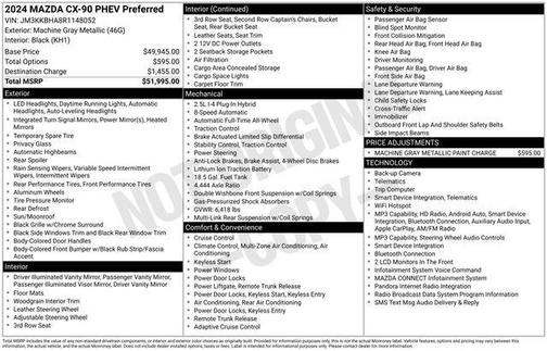 Machine Gray Metallic 2024 Mazda CX-90 PHEV Preferred