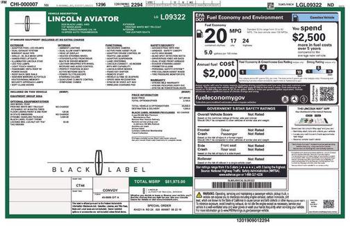 2020 Lincoln Aviator Black Label AWD