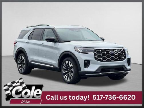 SPACE WHITE METALLIC 2026 Ford Explorer Platinum