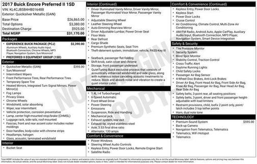 2017 Buick Encore Preferred II