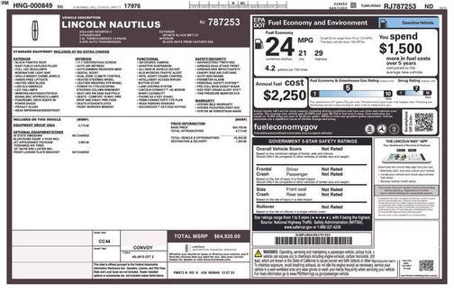 Black Metallic 2024 Lincoln Nautilus Reserve