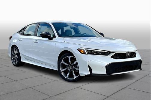 Platinum White Pearl 2026 Honda Civic Hybrid Sport Touring