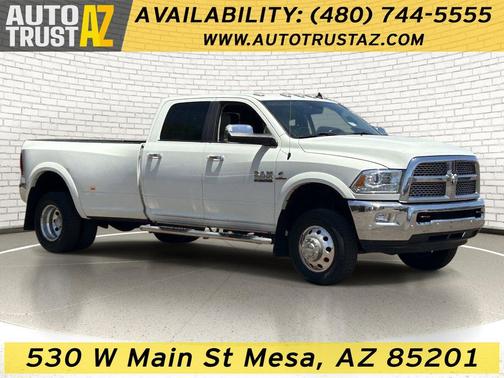 Pearl White 2018 RAM 3500 Laramie Crew Cab 4x4 8' Box