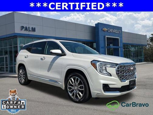 White Frost Tri-Coat 2022 GMC Terrain Denali