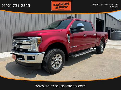 Red 2018 Ford F-250 Lariat Truck