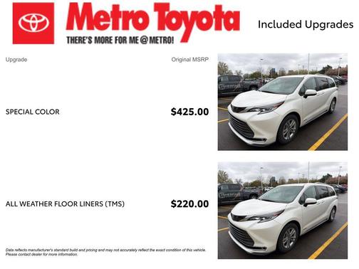 Blizzard Pearl 2021 Toyota Sienna Platinum 7 Passenger