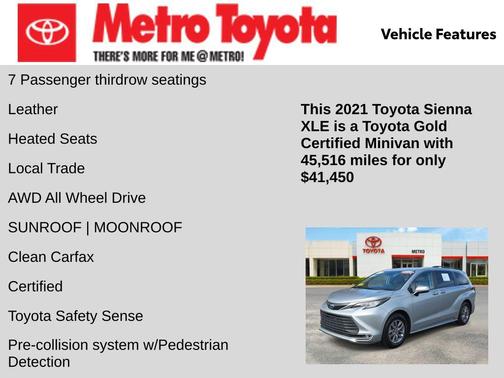 2021 Toyota Sienna XLE 7 Passenger