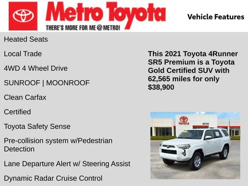 Super White 2021 Toyota 4Runner SR5 Premium