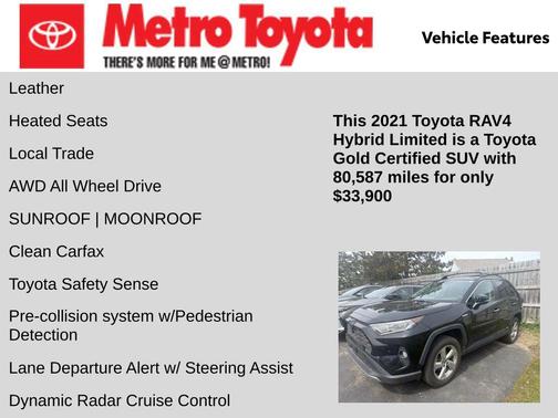 Midnight Black Metallic 2021 Toyota RAV4 Hybrid Limited
