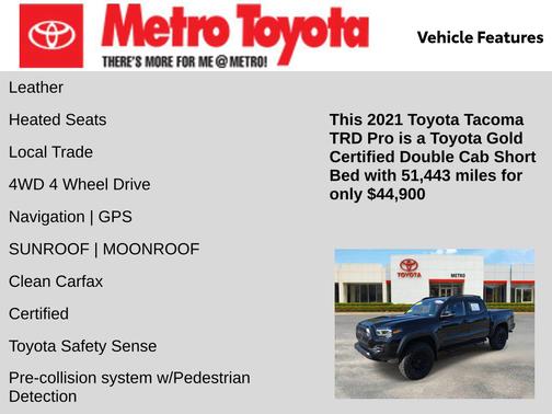 Midnight Black Metallic 2021 Toyota Tacoma TRD Pro