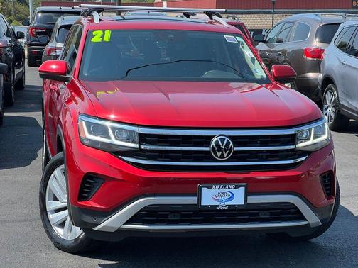 Aurora Red Metallic 2021 Volkswagen Atlas 3.6L SEL