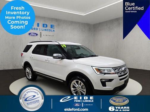 White Platinum Metallic Tri-Coat 2019 Ford Explorer XLT