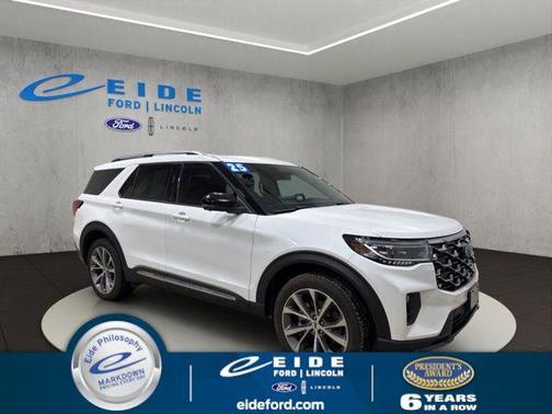 White Metallic 2025 Ford Explorer Platinum