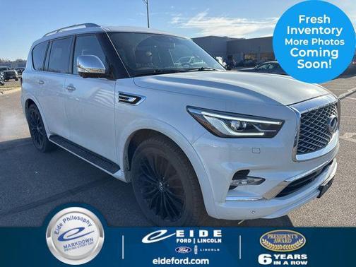 Moonstone White 2021 INFINITI QX80 SENSORY AWD