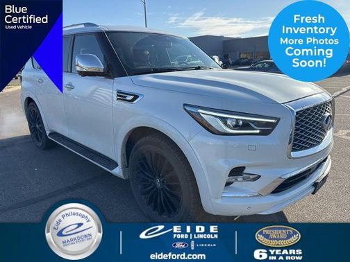 Moonstone White 2021 INFINITI QX80 SENSORY AWD