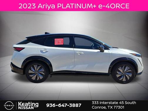 2 Tone White / Black Roof 2023 Nissan ARIYA PLATINUM+