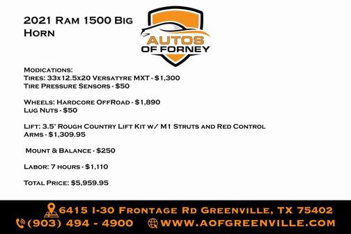 2021 RAM 1500 Big Horn/Lone Star