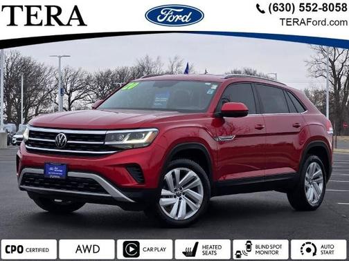 Aurora Red Metallic 2020 Volkswagen Atlas Cross Sport 2.0T SE W/ TECHNOLOGY SUV
