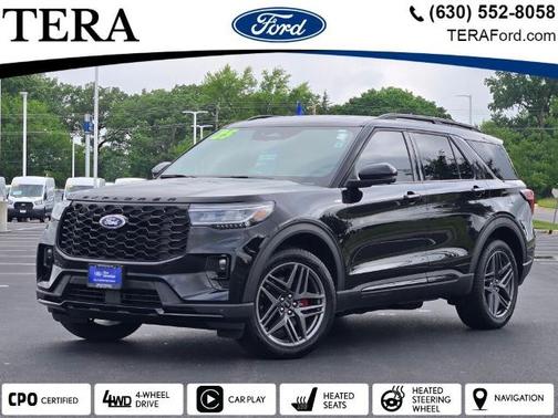 AGATE BLACK METALLIC 2025 Ford Explorer ST-LINE