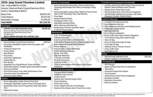 Diamond Black 2026 Jeep Grand Cherokee Limited