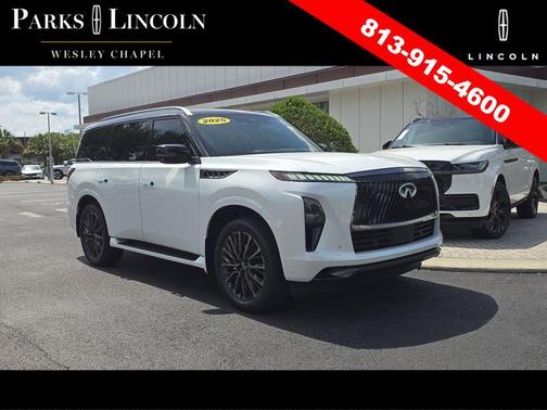 Radiant White/Black Obsidian 2025 INFINITI QX80 AUTOGRAPH AWD