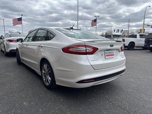 White Platinum Metallic Tri-Coat 2015 Ford Fusion Hybrid Titanium