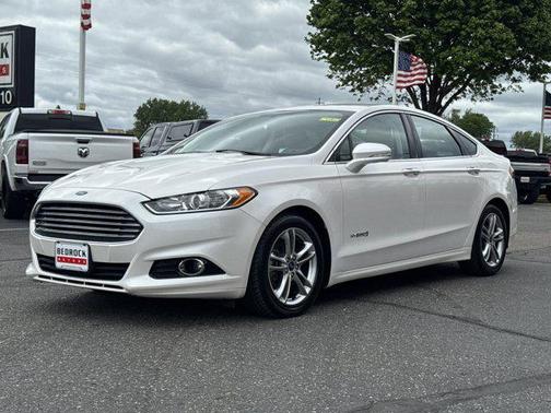 White Platinum Metallic Tri-Coat 2015 Ford Fusion Hybrid Titanium