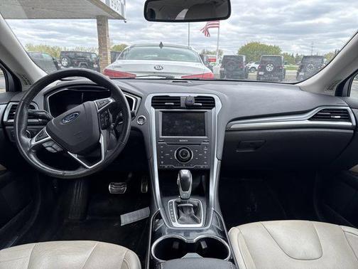 White Platinum Metallic Tri-Coat 2015 Ford Fusion Hybrid Titanium