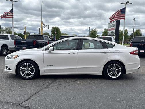 White Platinum Metallic Tri-Coat 2015 Ford Fusion Hybrid Titanium