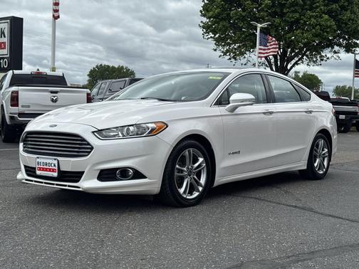 White Platinum Metallic Tri-Coat 2015 Ford Fusion Hybrid Titanium