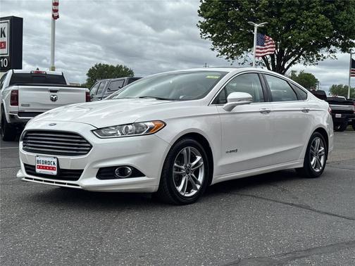 White Platinum Metallic Tri-Coat 2015 Ford Fusion Hybrid Titanium