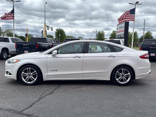 White Platinum Metallic Tri-Coat 2015 Ford Fusion Hybrid Titanium