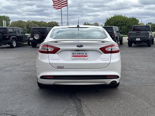 White Platinum Metallic Tri-Coat 2015 Ford Fusion Hybrid Titanium