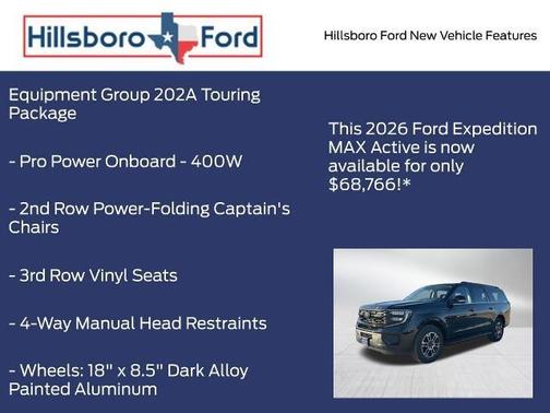 Agate Black Metallic 2026 Ford Expedition Max Active