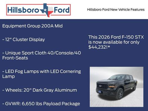 Agate Black Metallic 2026 Ford F-150 STX
