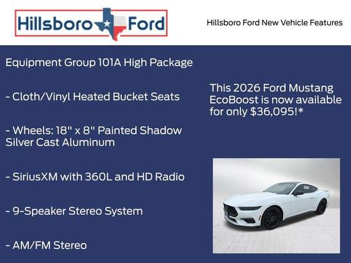 Oxford White 2026 Ford Mustang EcoBoost