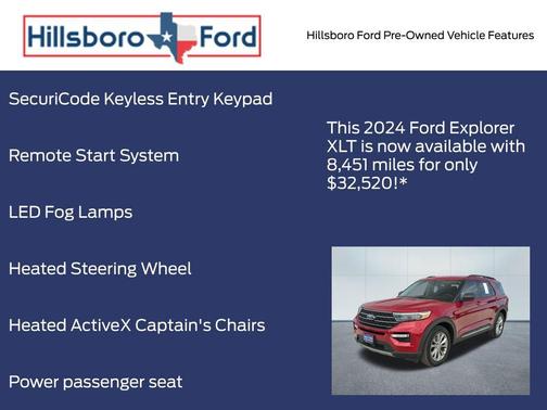 Rapid Red Metallic Tinted Clearcoat 2024 Ford Explorer XLT