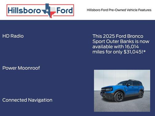 Velocity Blue Metallic 2025 Ford Bronco Sport Outer Banks