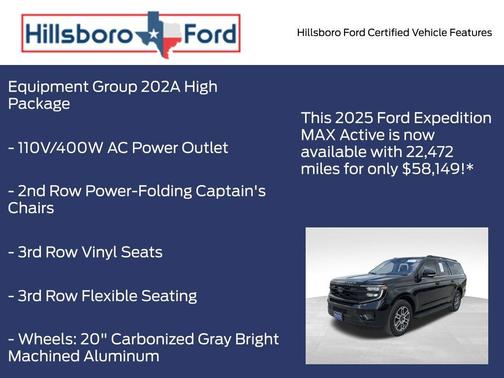 Agate Black Metallic 2025 Ford Expedition Max Active