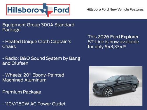 Agate Black Metallic 2026 Ford Explorer ST-Line