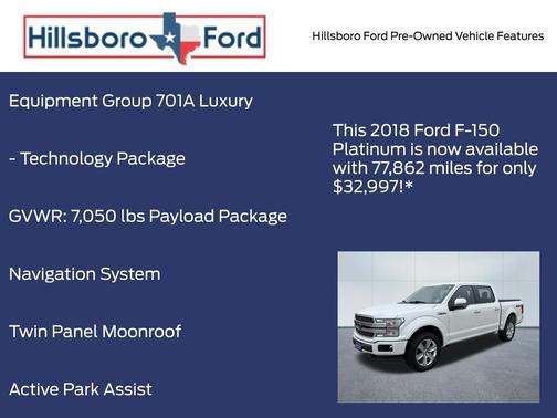 White Platinum Tri-Coat Metallic 2018 Ford F-150 Platinum